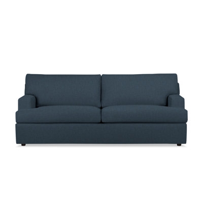 Sleeper Sofa: Modern Navy Blue Sleeper Sofa, Track Arms Bolster Pillows