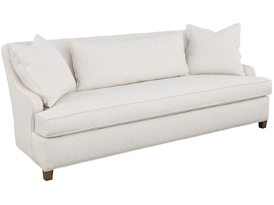 Sofa Almond Bench Seat with Block Feet and Track Arms Transitional