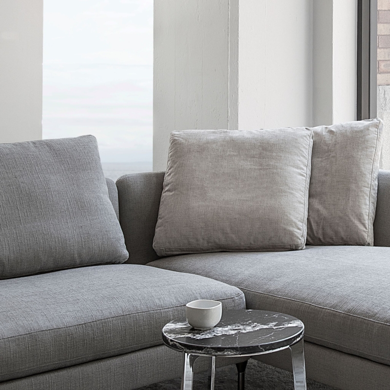 Sofa Back Cushion Heavy Weave Modular Design Charcoal Grey