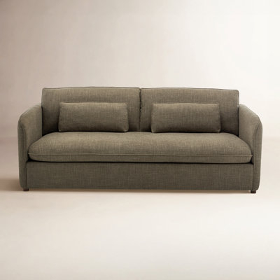Sofa Charcoal Gray Tapered Legs with Square Arms
