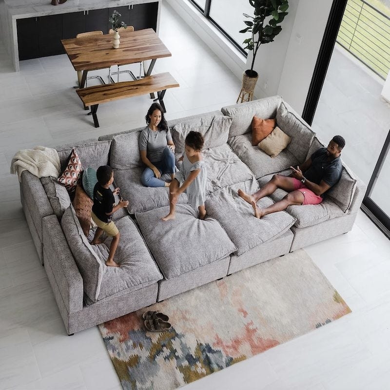 Sofa Cream Extra Deep Seating Track Arms Transitional Style