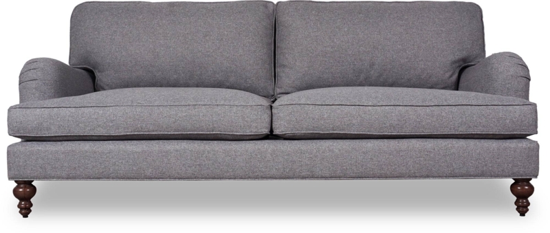 Sofa English Roll Arm Navy Velvet with Caster Feet
