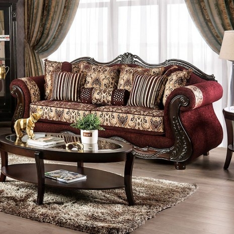 Sofa in Transitional Style with Charcoal Grey Fabric (56 chars)