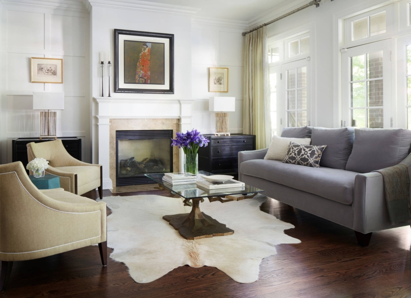 Sofa Light Gray Bench Seat with Track Arms in Modern Living Room