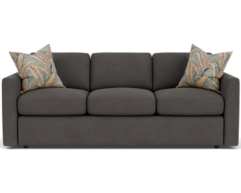 Sofa Light Gray Track Arms Hypoallergenic Down-Alternative Cushions
