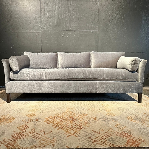 Sofa Mercury Grey Upholstery Deep Seating Track Arms Minimalist