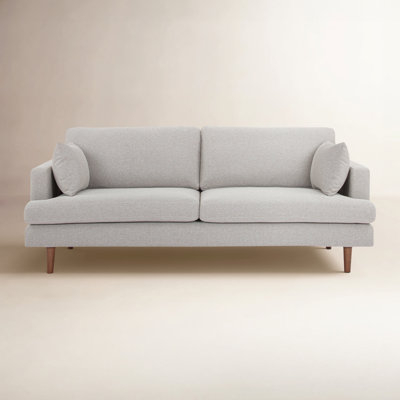 Sofa Mid Century Bolster Pillows Tapered Legs