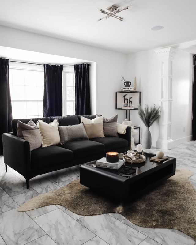 Sofa, Mid-Century Velvet-Like with Tapered Legs and Bolster Pillows