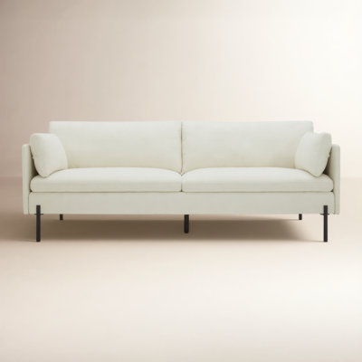 Sofa Navy Blue Mid Century Tapered Splayed Legs