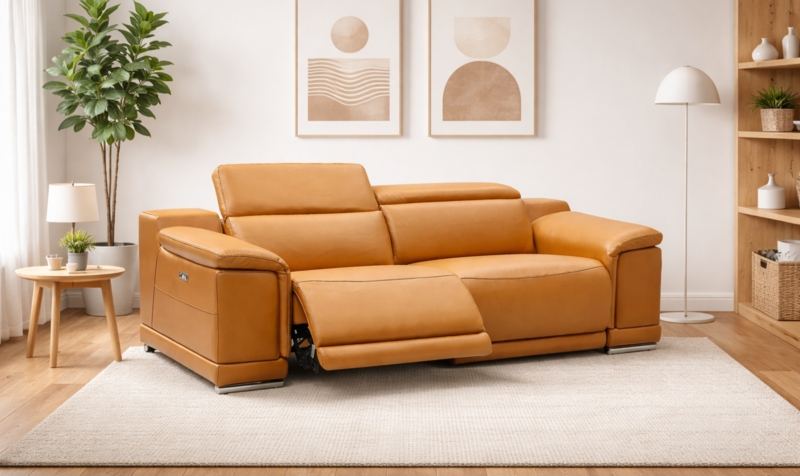 Sofa Set Charcoal Grey with Contrast Stitching & Headrests
