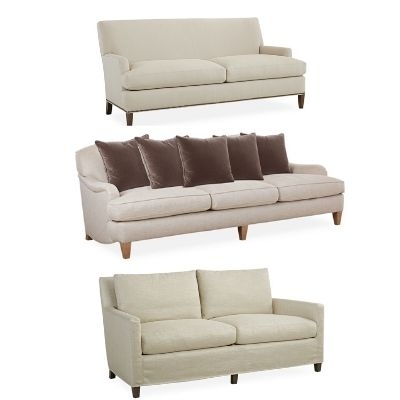 Sofa T-Shaped Cushions Boxed Edge Oatmeal Weave Textured