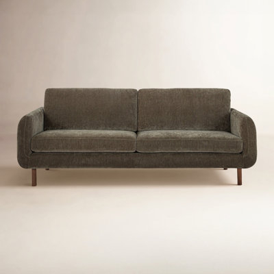 Sofa Tapered Wood Legs Track Arms Mid Century Modern