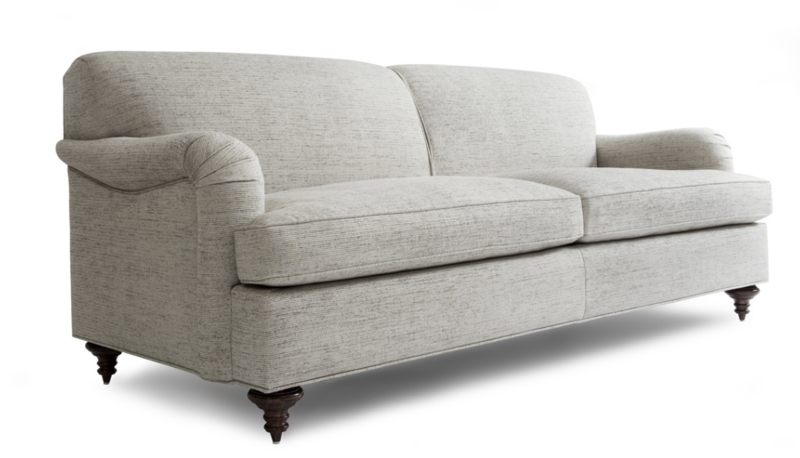 Sofa Three Seater Design Tight Back Rolled Arms Tan Classic