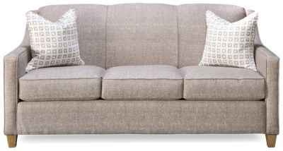 Sofa Trellis Pattern Tight Back - Neutral Sofa with Geometric Detail