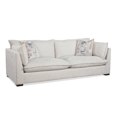 Sofa Two Over Two Cushions Cream Fabric Track Arms Contemporary