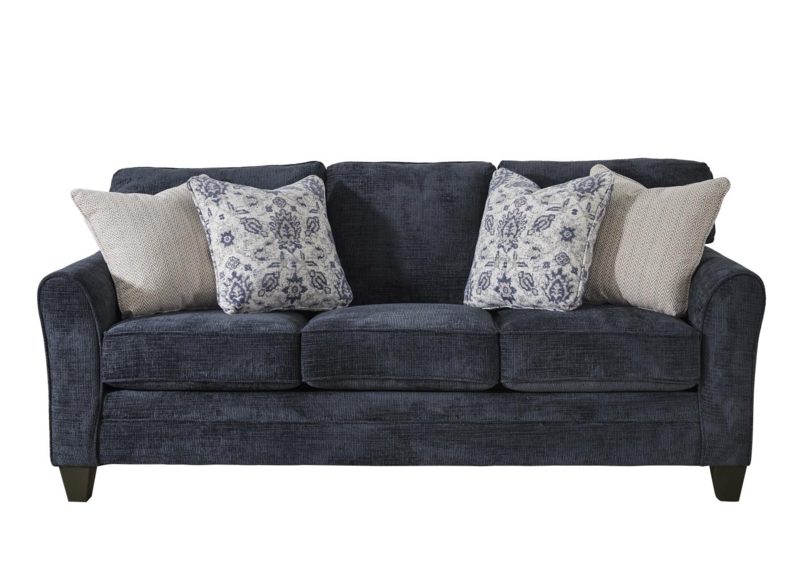 Sofa: Wide Track Arms, Box Cushions, Transitional Upholstered