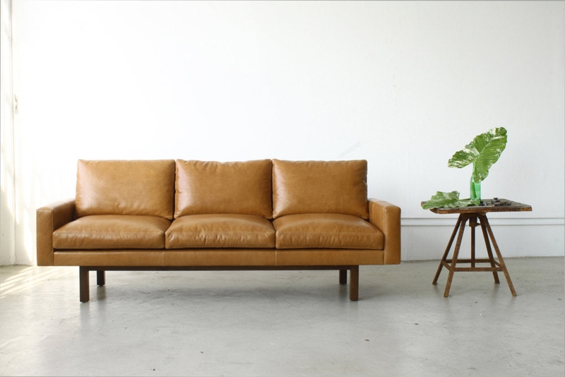 Sofa with Boucle Texture and Bolster Pillows in Organic Modern Style