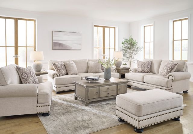 Sofa with Dark Block Legs, Track Arms, Contemporary Cream Upholstery