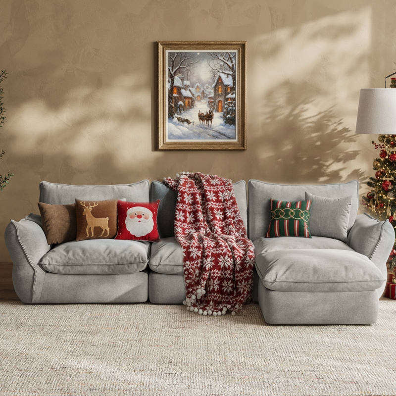 Sofa with Extra Wide Arms, Oversized Proportions, and Low Profile
