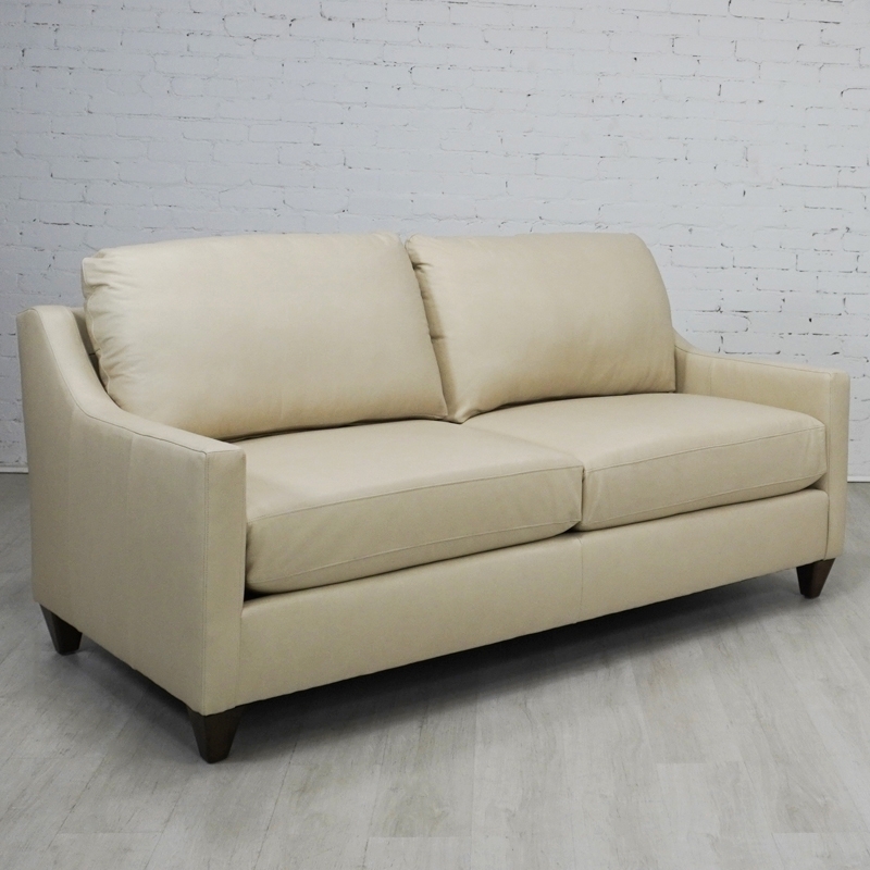 Sofa with Low Profile Track Arms and Tapered Wooden Legs