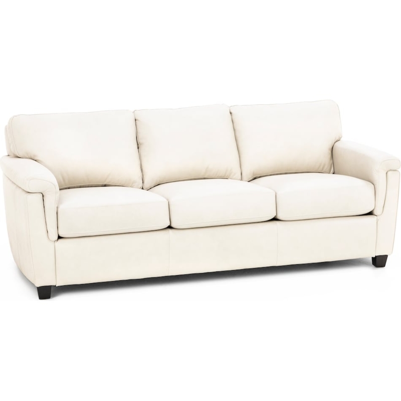 Sofa with Oversized Pillow Arms, Dark Brown Leather-Like Finish