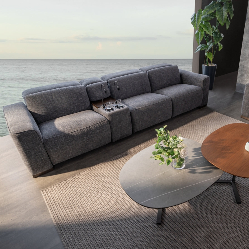 Sofa with Track Arms and Neutral Palette in Contemporary Style