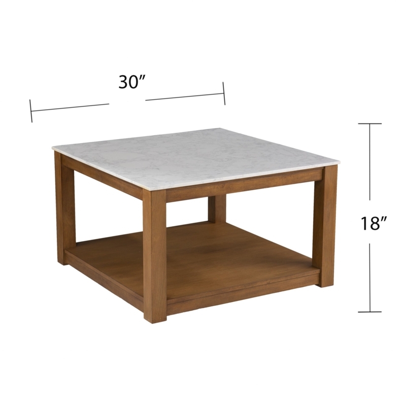 Square Coffee Table Two-Tone Finish X-Base Transitional Style
