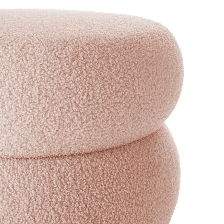 Storage Ottoman Scalloped Boucle Whimsical Nursery
