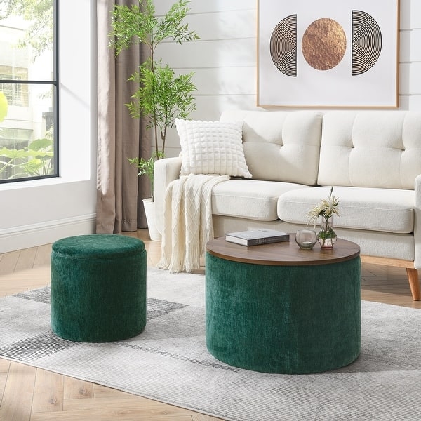 Storage Ottoman Set, Mauve Velvet with Gold Plinth Base