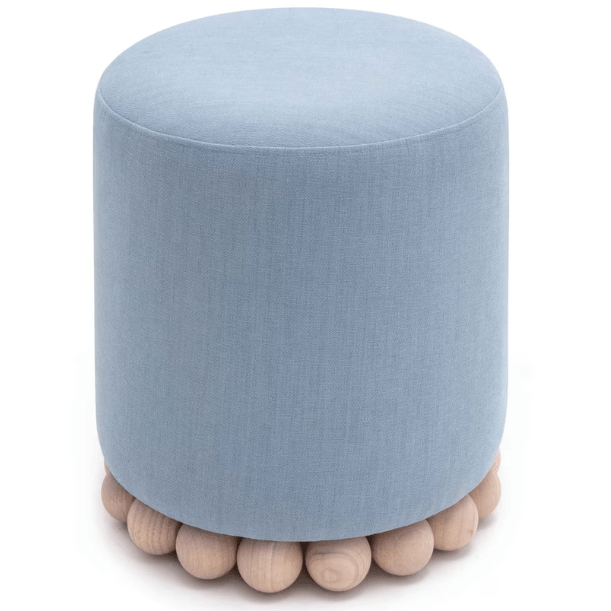 Striped Ottoman Rectangular Coastal Woven Texture