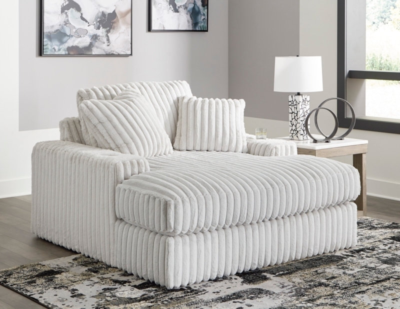 Tan Jumbo Corduroy Chaise Lounge: Minimalist Oversized Seating