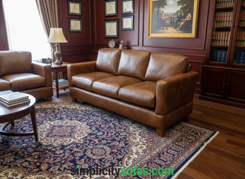 Tan L-Shaped Sectional Sofa, Track Arms, Neutral Palette