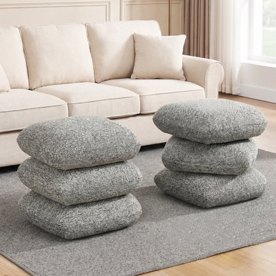 Teal Swivel Accent Ottoman with Gold-Toned Base Finish (62 chars)