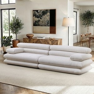 The Serenity Curved Sofa with Upholstered Chenille Fabric