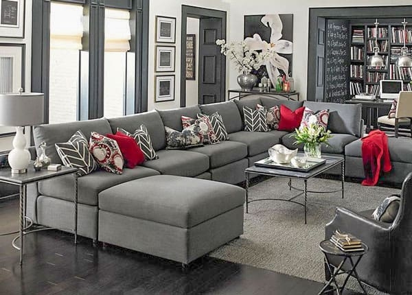 Traditional Rolled Arm Sofa Charcoal Classic Living Room