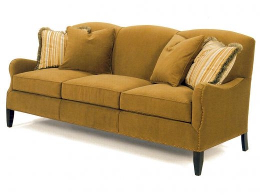 Traditional Sofa Rolled Arms Turned Legs Beige Tight Back