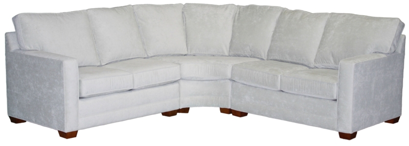 Transitional L-Shaped Sectional Sofa with Dark Wood Block Feet