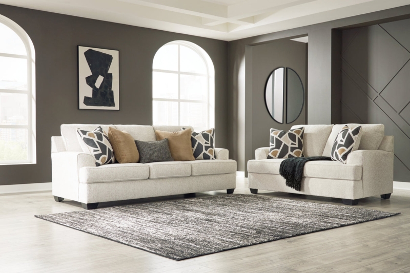Transitional Quartz Grey Living Room Set, Tufted Back and Rolled Arms
