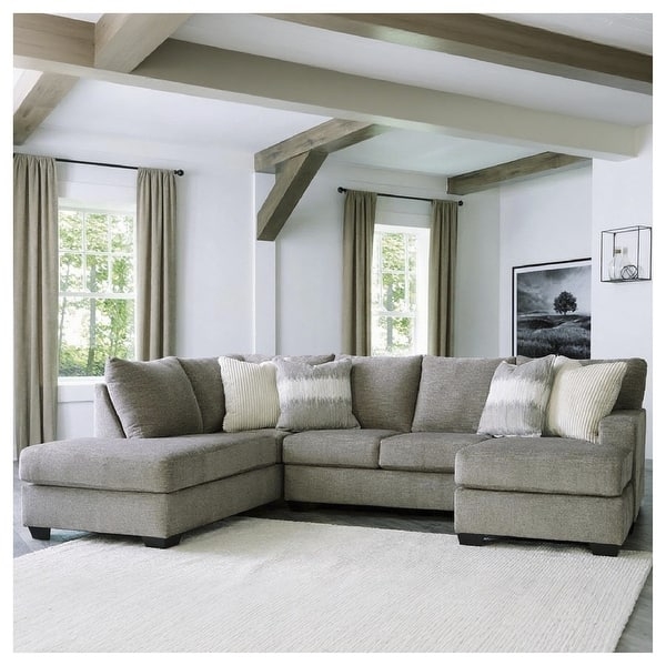 Transitional Sectional Sofa with Chaise and Track Arms