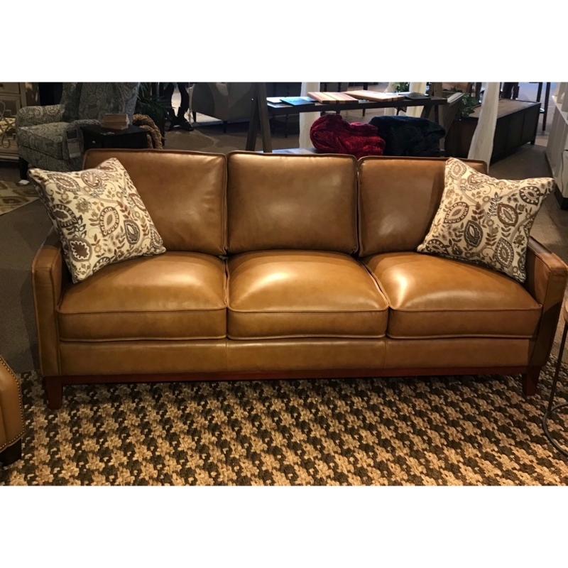 Transitional Track Arm Sofa featuring Block Feet and Loose Back Cushions