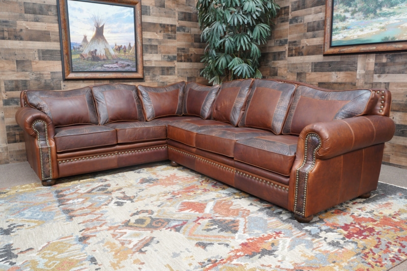 Tucson Western Leather Sectional Sofa  Hat Creek Interiors