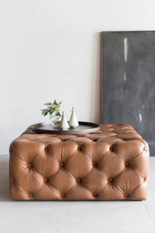 Tufted Ottoman Rectangular Low Profile: Modern Minimalist Oversized Seat