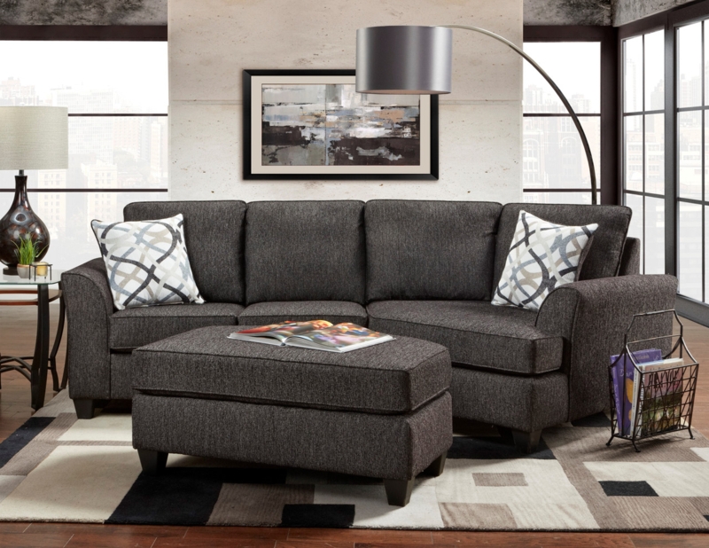 Tuxedo Sectional Sofa with Oversized Matching Ottoman