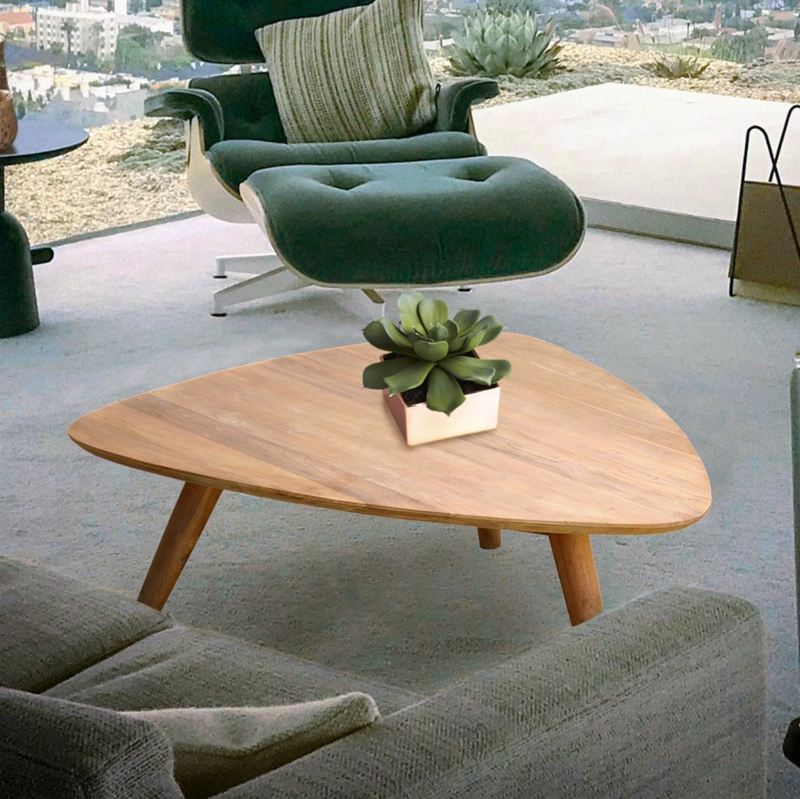 Two Tier Coffee Table, Rectangular Wood, Angled Tapered Legs