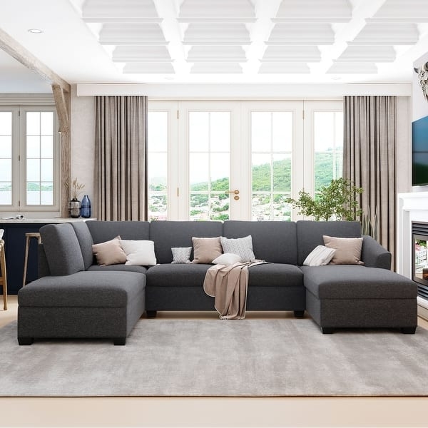U-Shaped Sectional Sofa Large Scale Modular Transitional Design