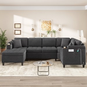 U-shaped Sectional Sofa Modular Chenille with Oversized Proportions