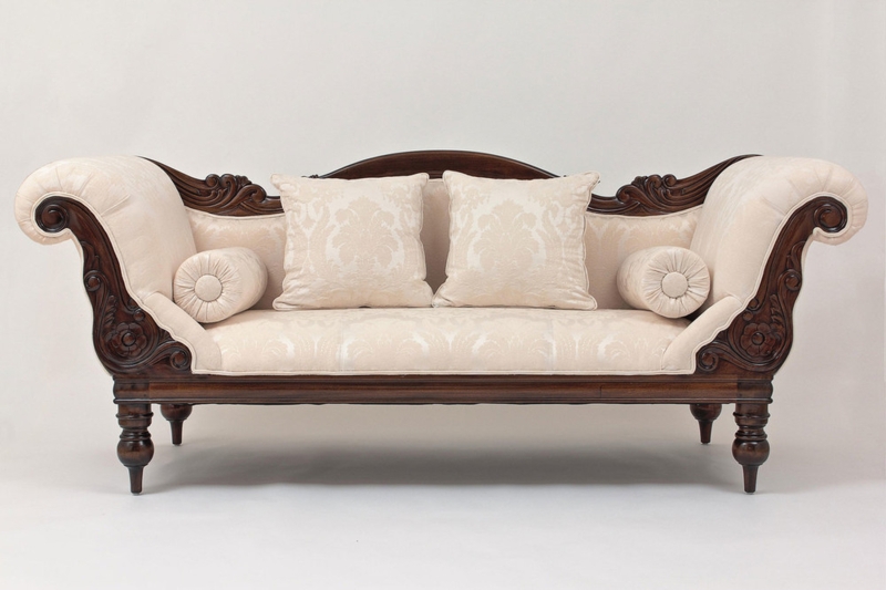 Victorian Camelback Sofa with Carved Mahogany Frame & Button Tufting