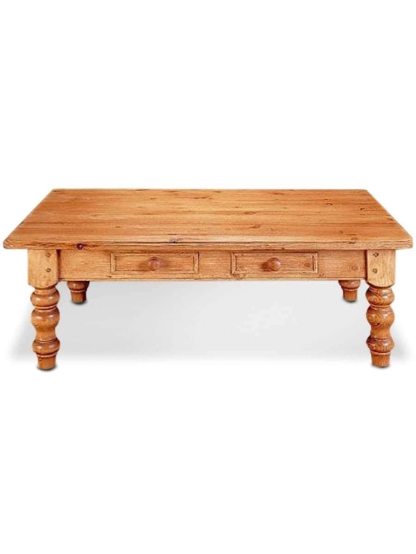 Victorian Coffee Table Turned Legs Salvaged Wood Look