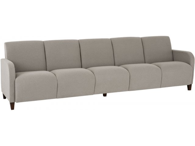 Waiting Room Sofa Five Seat Armless Navy Blue Metal Legs Professional