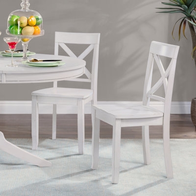 Walnut Wood Dining Chair, Farmhouse Cross Back Style